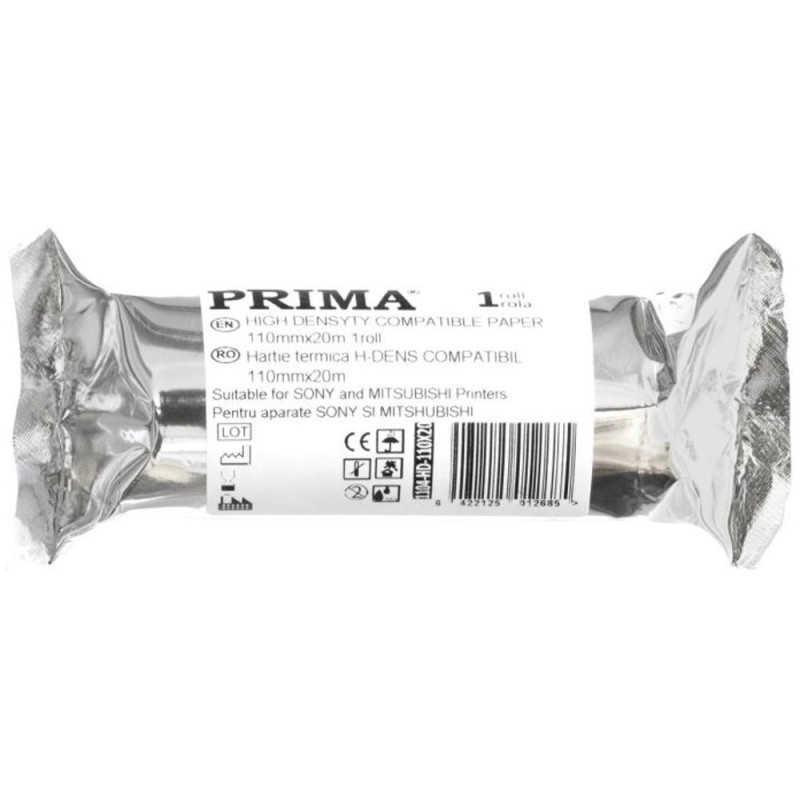 Set 2 x Hartie Termica Sony/Mitsubishi, High-density, Caroiaj Rosu, 110mm x 20m