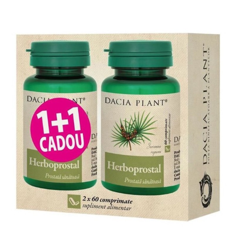 Set 2 x Herboprostal, 60 Comprimate 1+1 Cadou, Dacia Plant