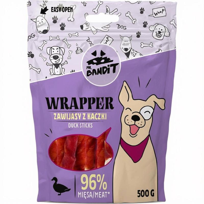 Set 2 x Hrana Caini Mr. Bandit Wrapper, Batoane de Rata, 500 g