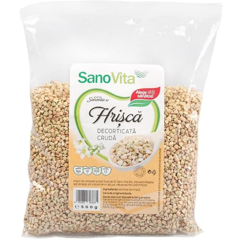 Set 2 x Hrisca Decorticata Cruda, Sanovita, 500 g