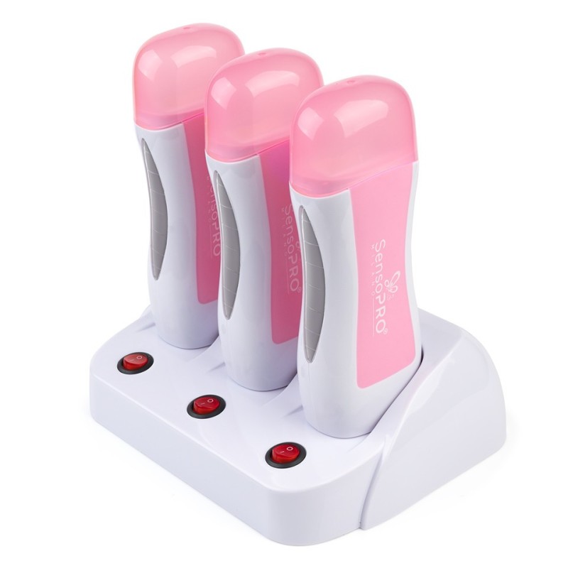 Set 2 x Incalzitor Ceara Profesional Triplu cu Suport, SensoPRO Milano, Triple Star Pro, Pink