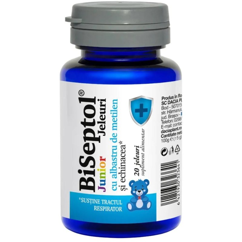 Set 2 x Jeleuri cu Albastru de Metilen Biseptol Junior, 20 Jeleuri