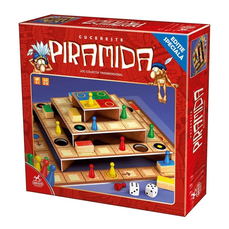 Set 2 x Joc Educativ de Masa, Deico, Cucereste Piramida, Tabla 3D