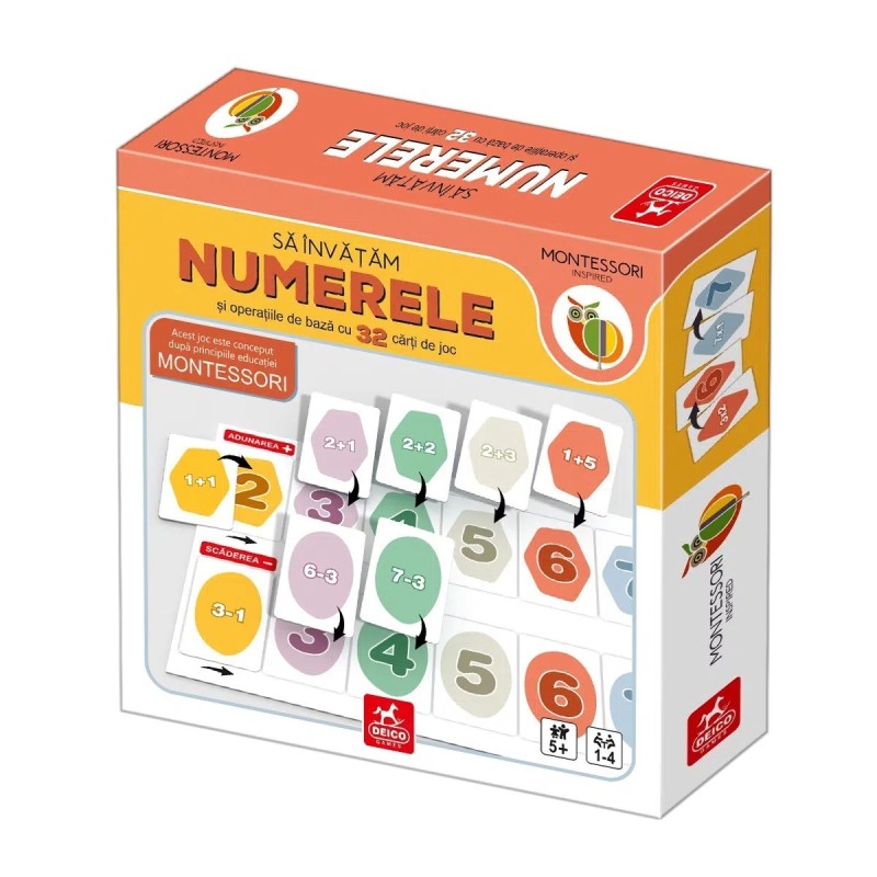 Set 2 x Joc Educativ Montessori, Deico, Sa Invatam Numerele si Operatiile de Baza