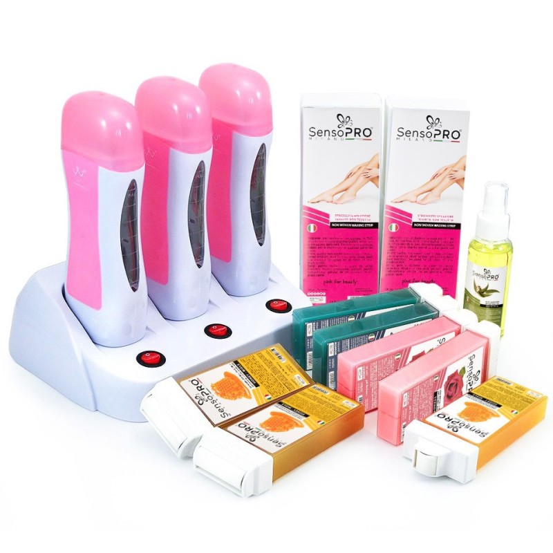Set 2 x Kit Epilare Triple Pink Ital + Cadou Rezerva Ceara, Aplicator Ingust