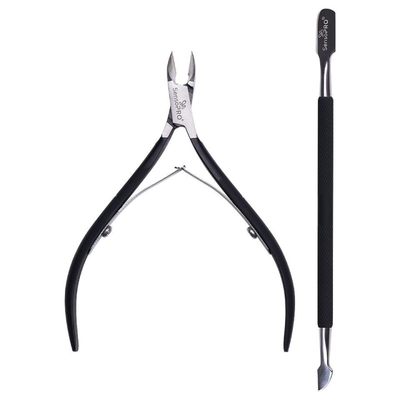 Set 2 x Kit Manichiura / Pedichiura Cleste Unghii si Instrument Cuticule SensoPRO Milano, Black
