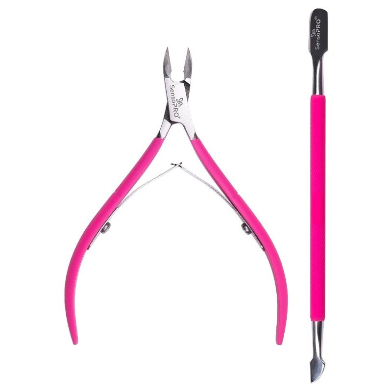 Set 2 x Kit Manichiura / Pedichiura Cleste Unghii si Instrument Cuticule SensoPRO Milano, Pink