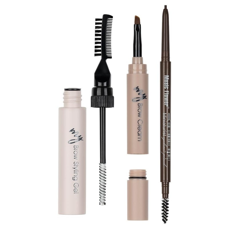 Set 2 x Kit Sprancene 3 In 1 Music Flower My Brow Kit, Dark Brown