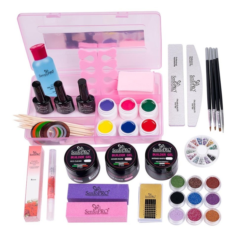 Set 2 x Kit Unghii Gel fara Lampa Uv Promotie 02 + Cadou Cutie Compartimentata
