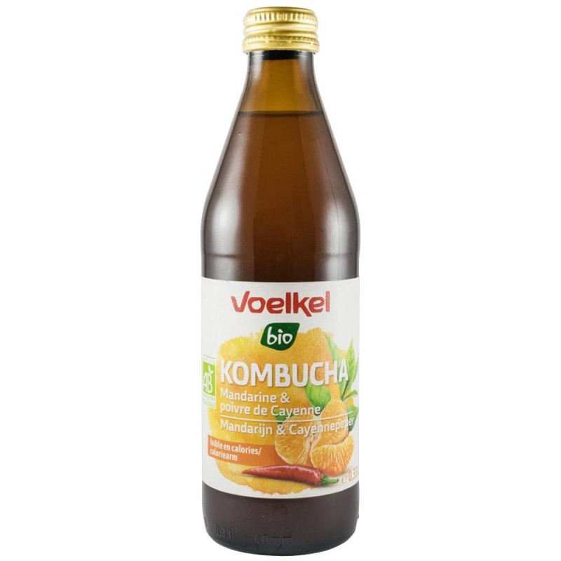 Set 2 x Kombucha cu Mandarine si Piper Cayene, Voelkel, Bio, 330 ml