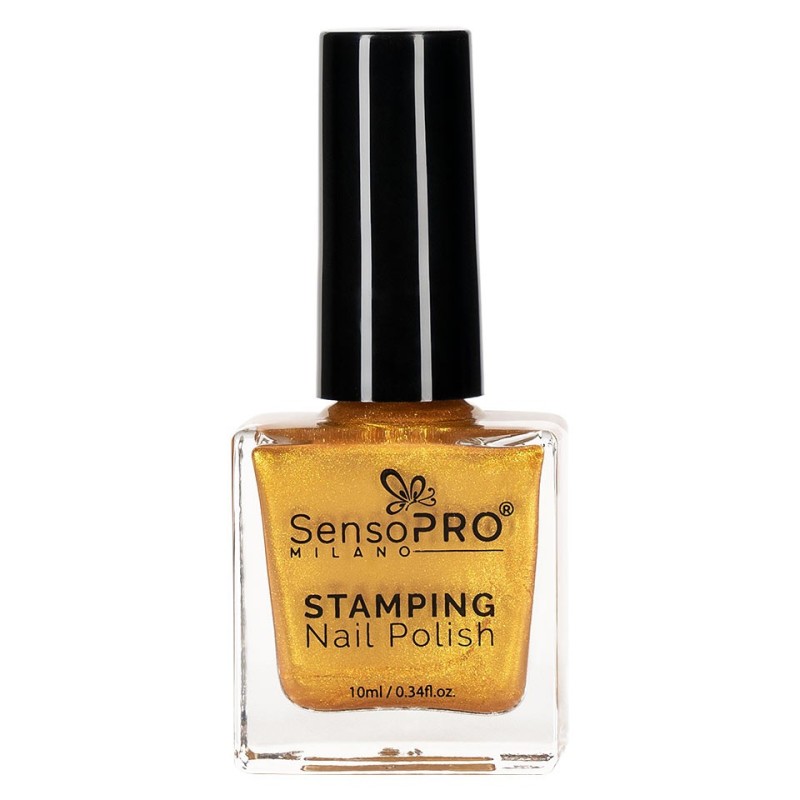 Set 2 x Lac de Unghii pentru Stampila, SensoPRO Milano, Gold 10 ml