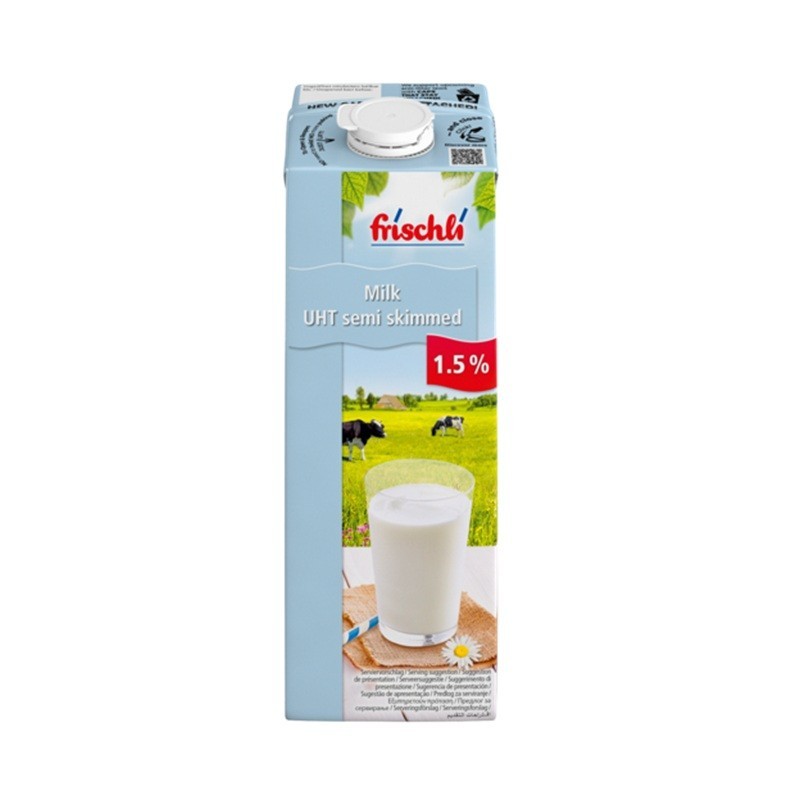 Set 2 x Lapte UHT Tetra Pack cu 1.5% Grasimi, Frischli, 1 l