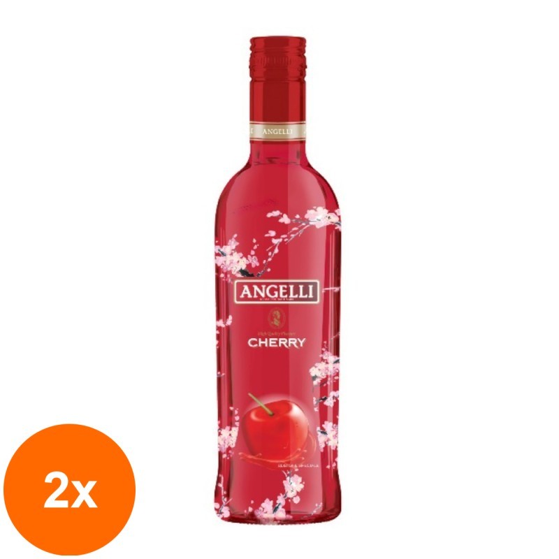 Set 2 x Lichior Angelli Cherry, 0.5 l