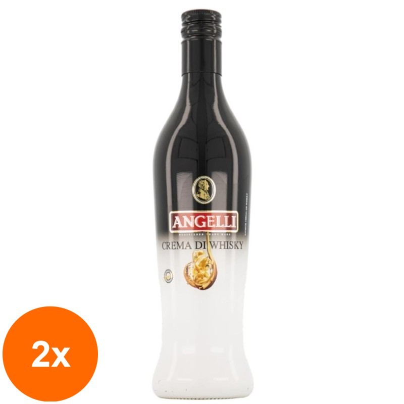 Set 2 x Lichior Crema de Whisky Angelli, 0.5 l