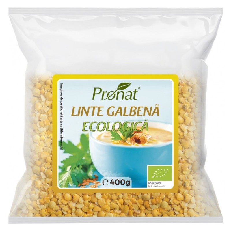 Set 2 x Linte Galbena BIO, 400 g, Pronat