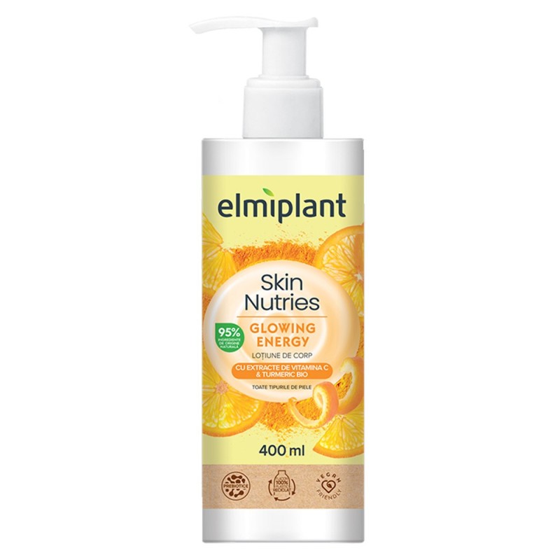 Set 2 x Lotiune de Corp Elmiplant Skin Nutries Glowing Energy Vitamin C si Turmeric, 400 ml