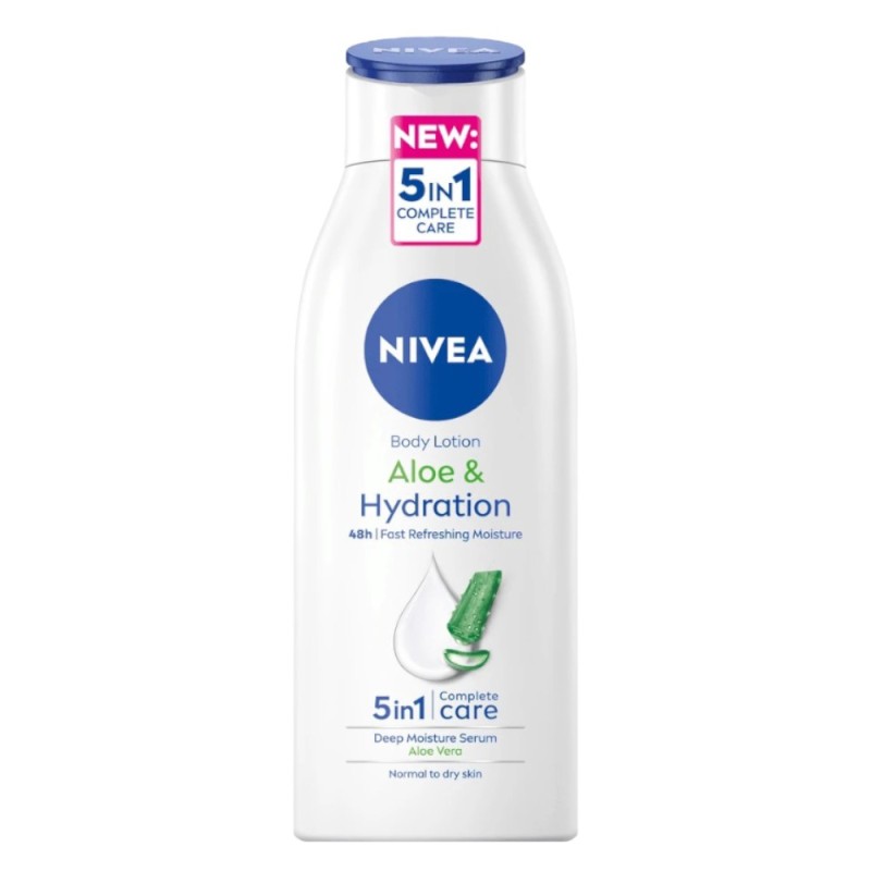 Set 2 x Lotiune de Corp Intens Hidratanta Nivea 5 in 1, Aloe, 400 ml