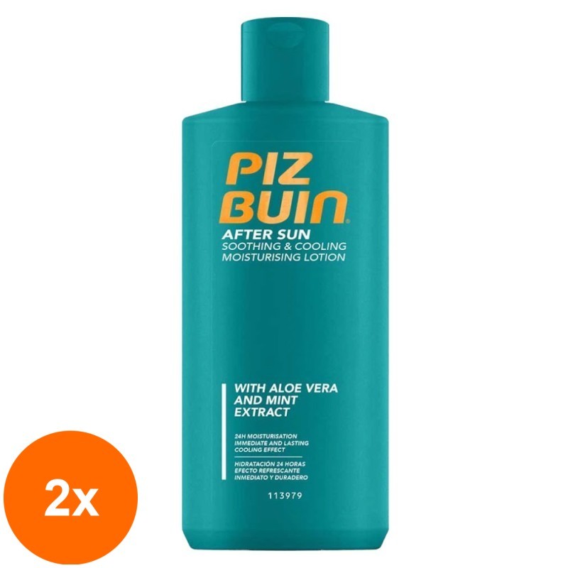 Set 2 x Lotiune dupa Plaja Piz Buin After Sun Soothing & Cooling, 200 ml