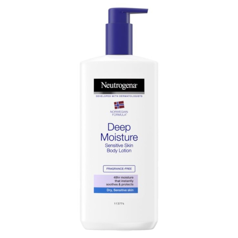 Set 2 x Lotiune pentru Piele Sensibila Deep Moisture Neutrogena, 400 ml