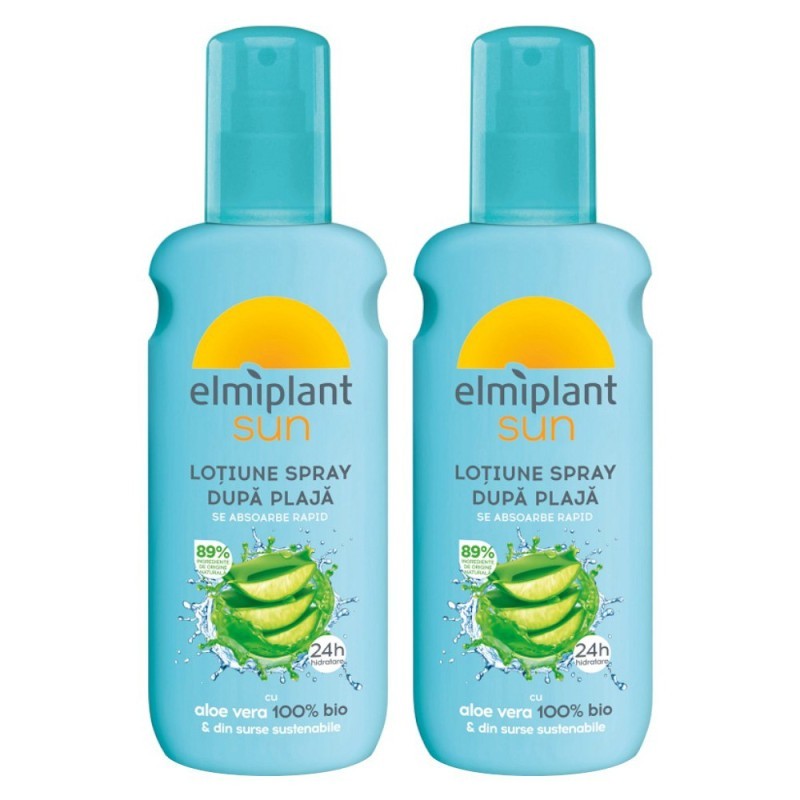 Set 2 x Lotiune Spray dupa Plaja Elmiplant Sun, 200 ml
