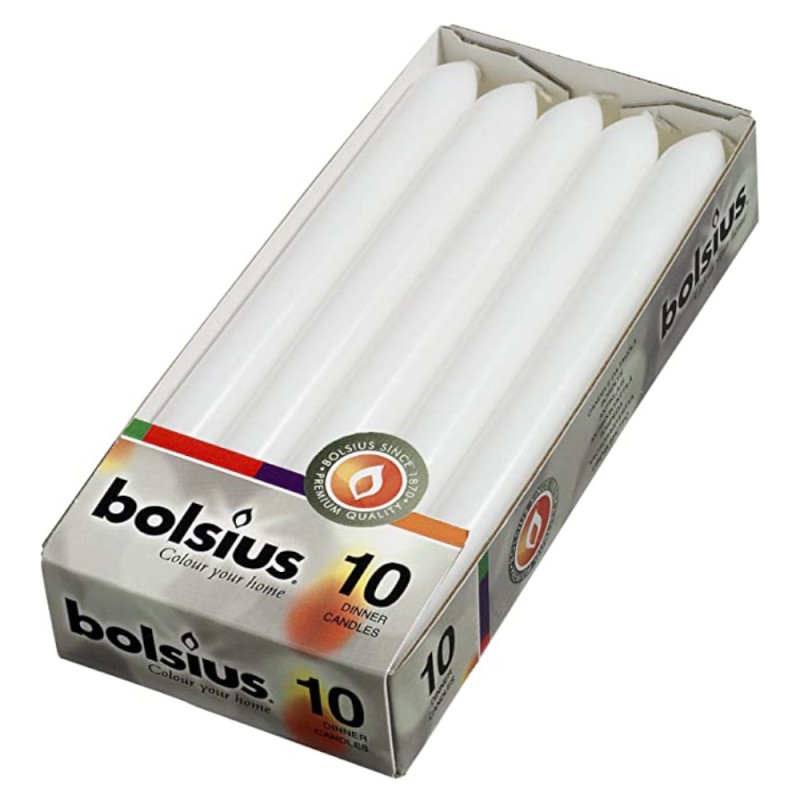 Set 2 x Lumanare Cilindrica Bolsius Alb Long 230/20