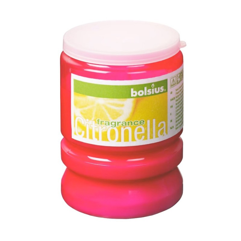 Set 2 x Lumanare Citronella in Pahar de Plastic Party Bolsius, Roz