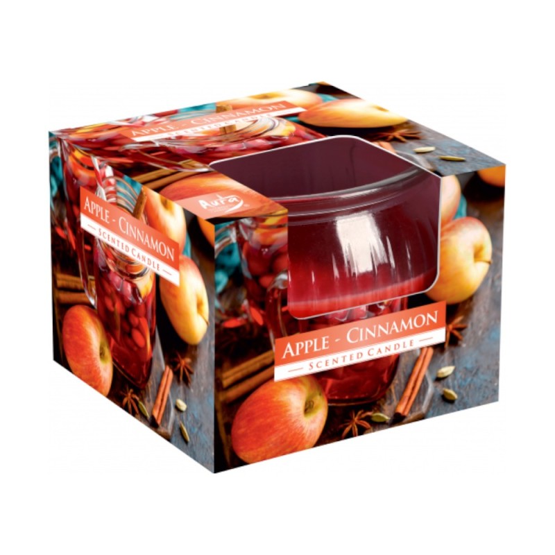 Set 2 x Lumanare Ornamentala Parfumata in Pahar, Mar si Scortisoara, 18 Ore