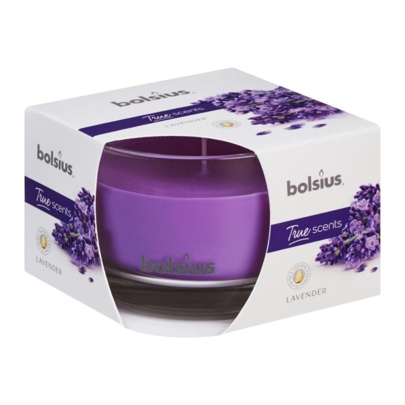 Set 2 x Lumanare Parfumata Bolsius True, in Pahar Mediu Lavanda