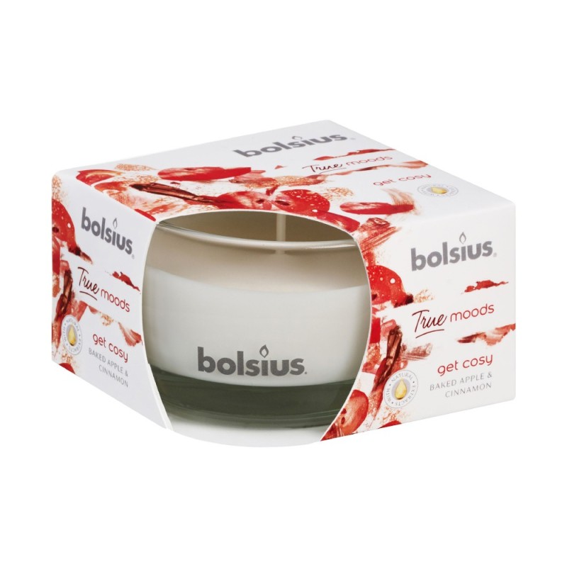 Set 2 x Lumanare Parfumata Bolsius True in Pahar Mic, Get Cosy Mar Copt si Scortisoara