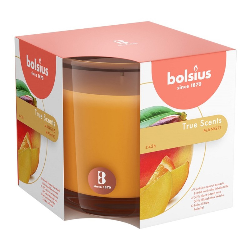 Set 2 x Lumanare Parfumata Bolsius True Scents, in Pahar, Mango