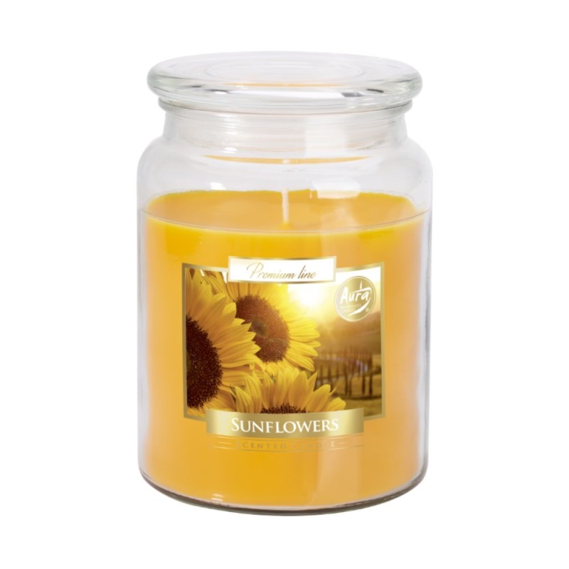 Set 2 x Lumanare Parfumata in Borcan cu Capac, Floarea Soarelui, 100 Ore