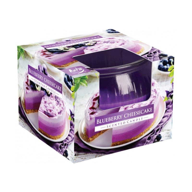 Set 2 x Lumanare Parfumata in Pahar Cheesecake cu Afine, 18 Ore