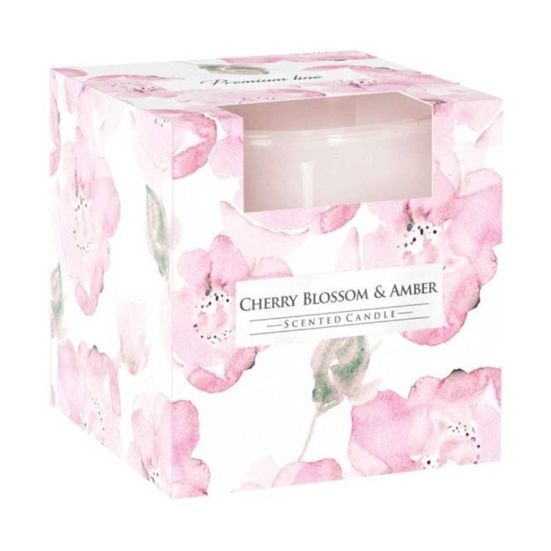 Set 2 x Lumanare Parfumata in Pahar Floare de Cires si Chihlimbar, 18 Ore