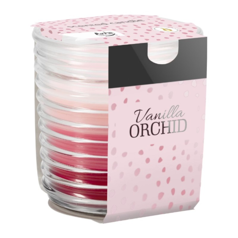 Set 2 x Lumanare Parfumata in Pahar Spirala Vanilie si Orhidee, 28 Ore