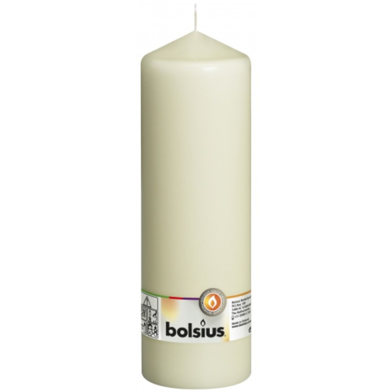 Set 2 x Lumanare Stalp 250 x 80 mm Bolsius - Crem - Ivory