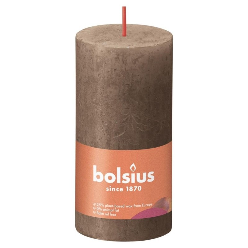 Set 2 x Lumanare Stalp Bolsius, Maro, 100 x 50 mm