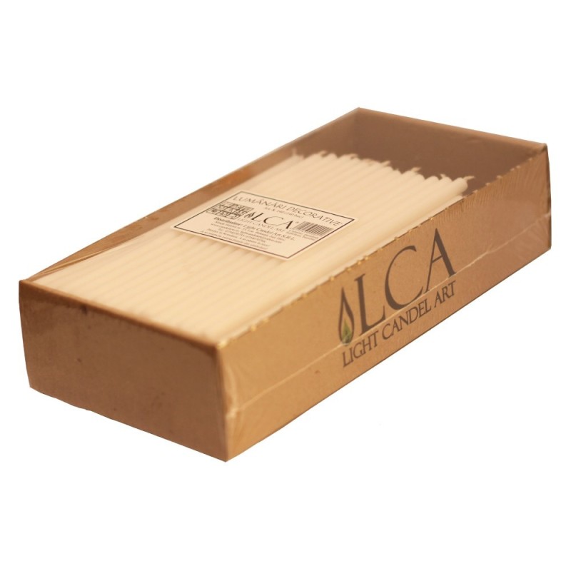 Set 2 x Lumanari Menaj Albe, Cilindrice, 500 g