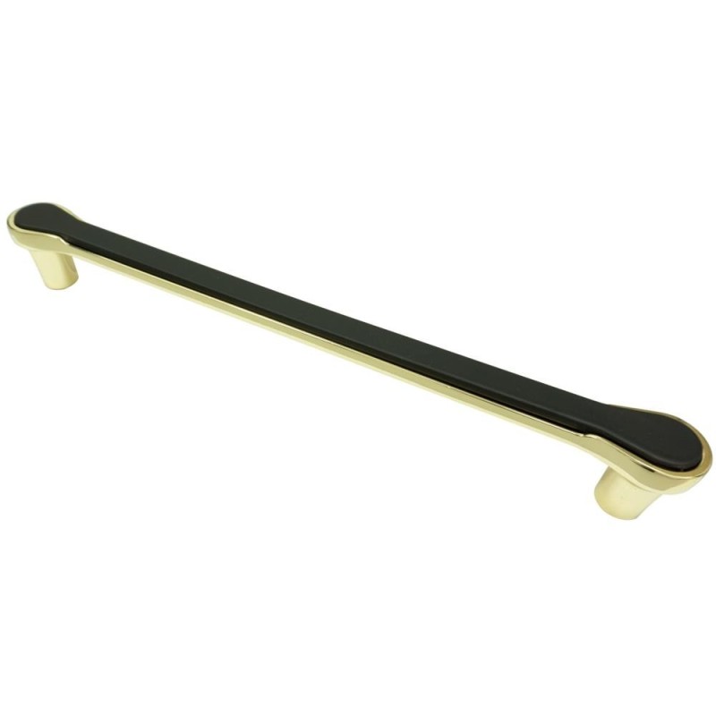 Set 2 x Maner Model Ruben, 192 mm, Finisaj Negru Mat/Auriu Lucios