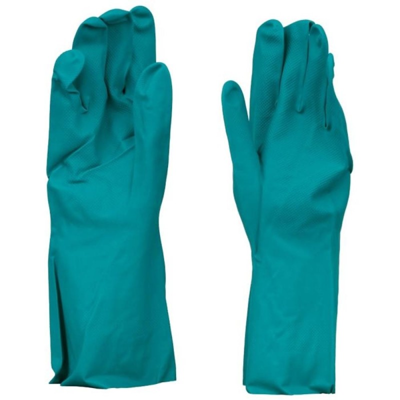 Set 2 x Manusi din Nitril, Captusite cu Puf de Bumbac, Verzi, Marimea M