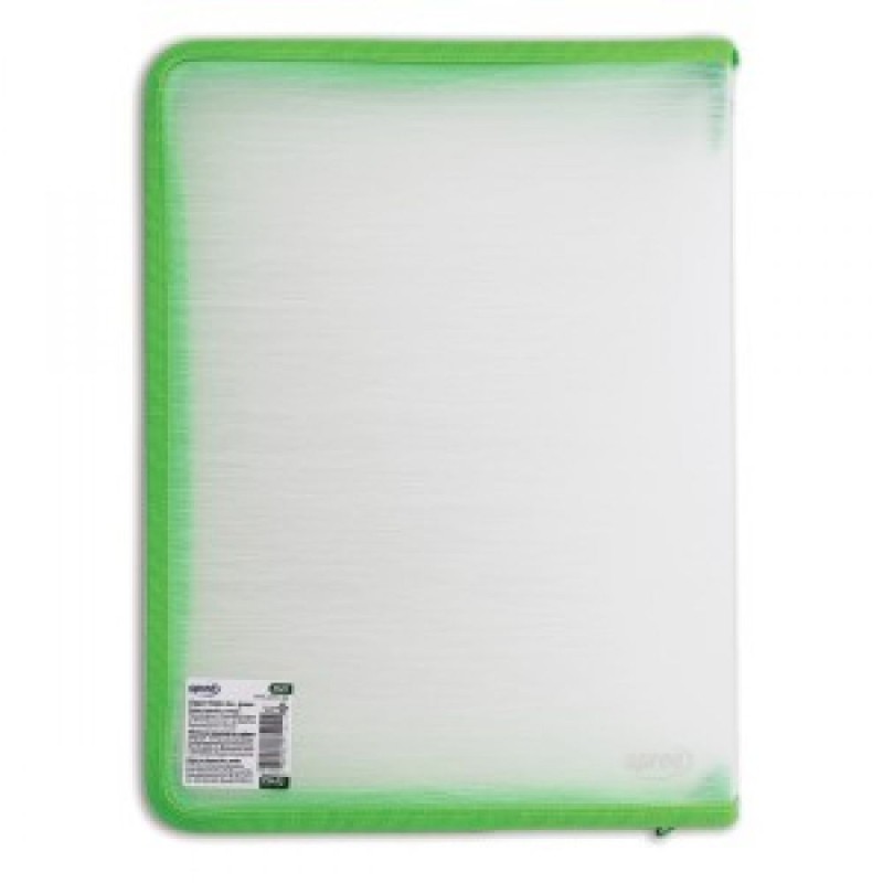 Set 2 x Mapa cu Fermoar, Verde, 25 x 33 x 3 cm, A4