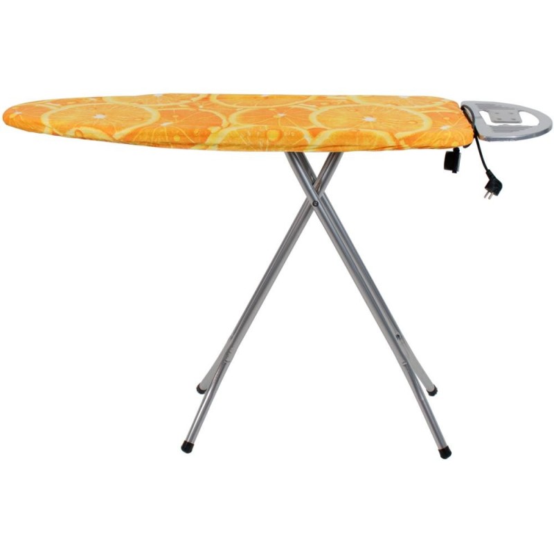 Set 2 x Masa de Calcat Marrone, Blat din Tabla, cu Cadru Metalic si Priza