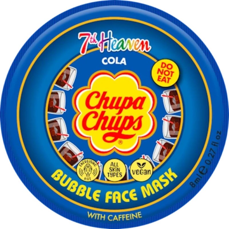 Set 2 x Masca de Fata Spuma cu Cola si Cafeina Chupa Chups, 7th Heaven, 8 ml