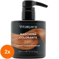 Set 2 x Masca de Par Coloranta pentru Toate Tipurile de Par, Cupru, 300 ml, Vitalcare