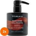 Set 2 x Masca de Par Coloranta pentru Toate Tipurile de Par, Rosu, 300 ml, Vitalcare