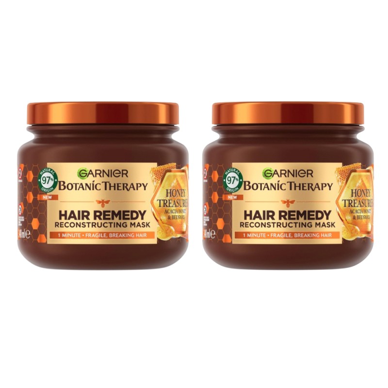 Set 2 x Masca de Par cu Miere Remedy, 340 ml, Botanic Therapy