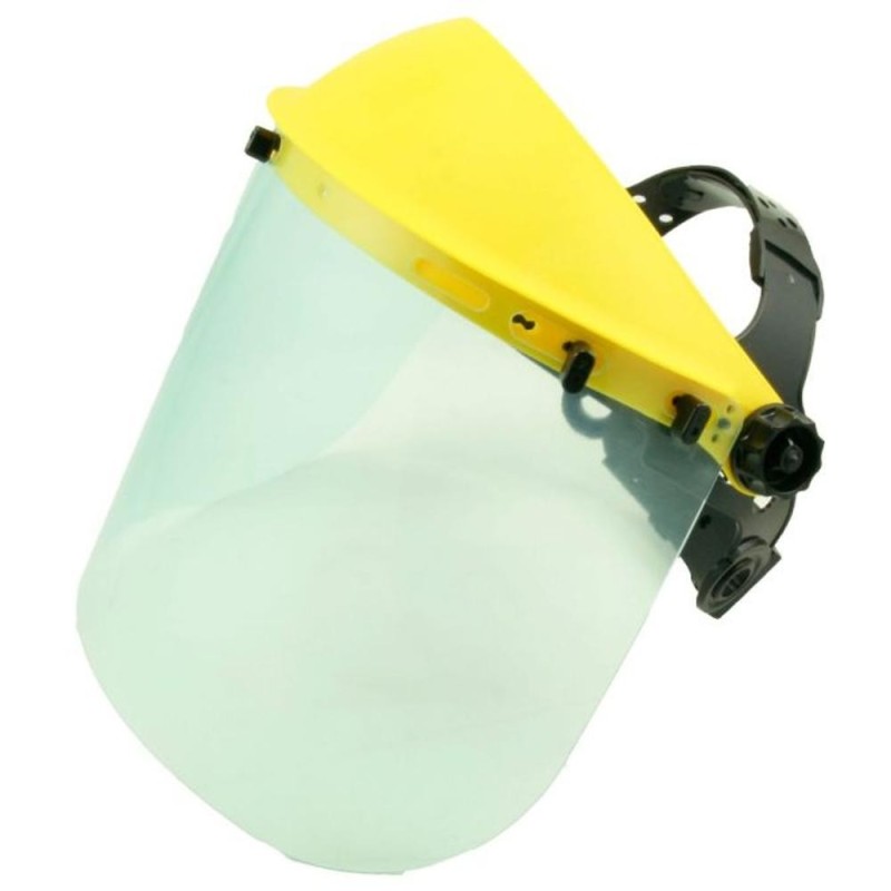 Set 2 x Masca de Protectie Faciala cu Vizor Transparent, din Plastic, Galbena, 20x 40 cm