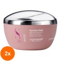 Set 2 x Masca Par Hidratanta Alfaparf Semi Di Lino Moisture, pentru Par Uscat, 200 ml
