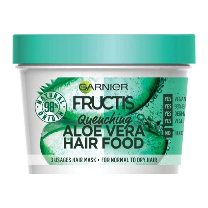 Set 2 x Masca pentru Par Garnier Fructis Hair Food Aloe Vera, pentru Parul Deshidratat, 390 ml