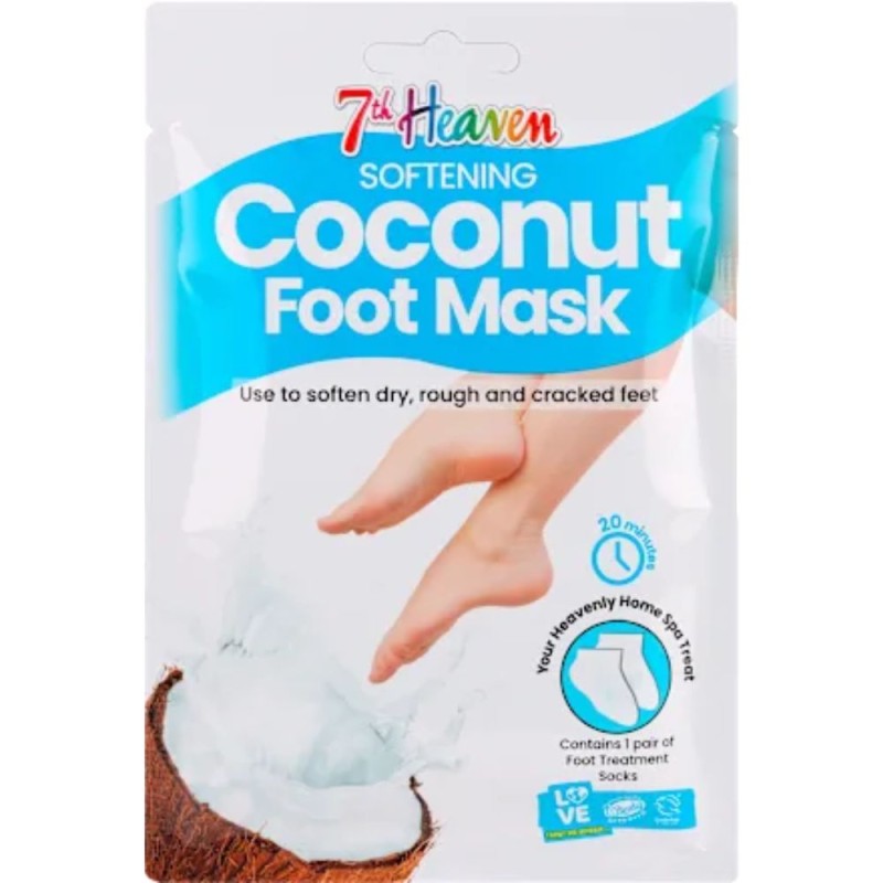 Set 2 x Masca pentru Picioare cu Nuca de Cocos, 1 Pereche, 7th Heaven