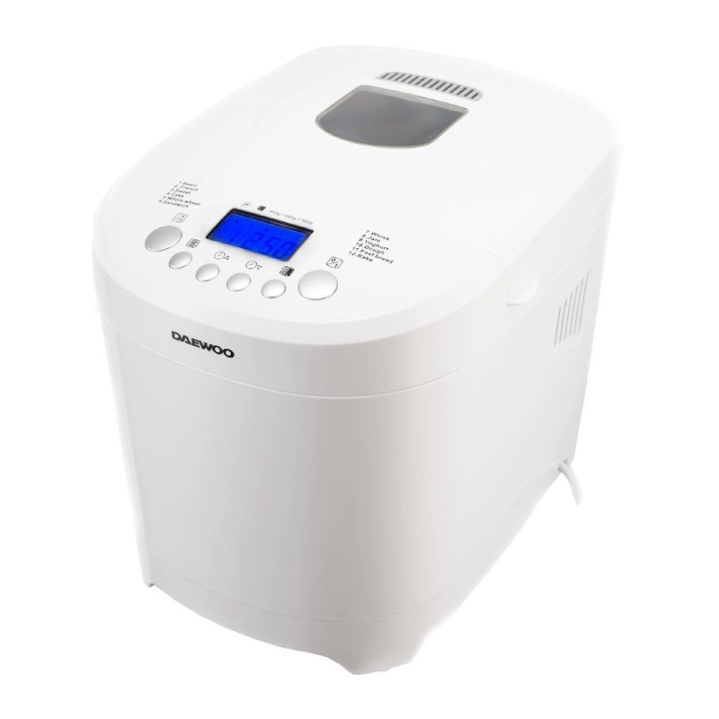 Set 2 x Masina de Paine Daewoo DBM600W, 600 W, 900 g, 2 Nivele de Rumenire, 12 Programe, Timer, Alb